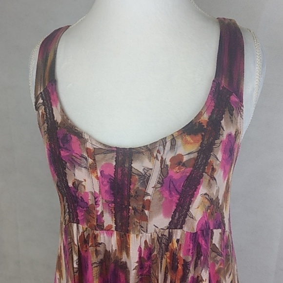 Free People Tunic Floral Lace Racerback Size Small - Picture 4 of 8